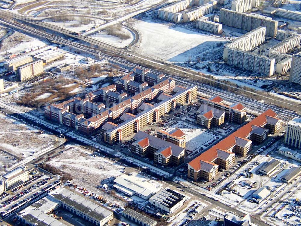 Aerial image Berlin-Marzahn - 22.01.2004 Industrie-und Gewerbegebiet Berlin-Marzahn Märkische Allee,Wolfener Starße Digital