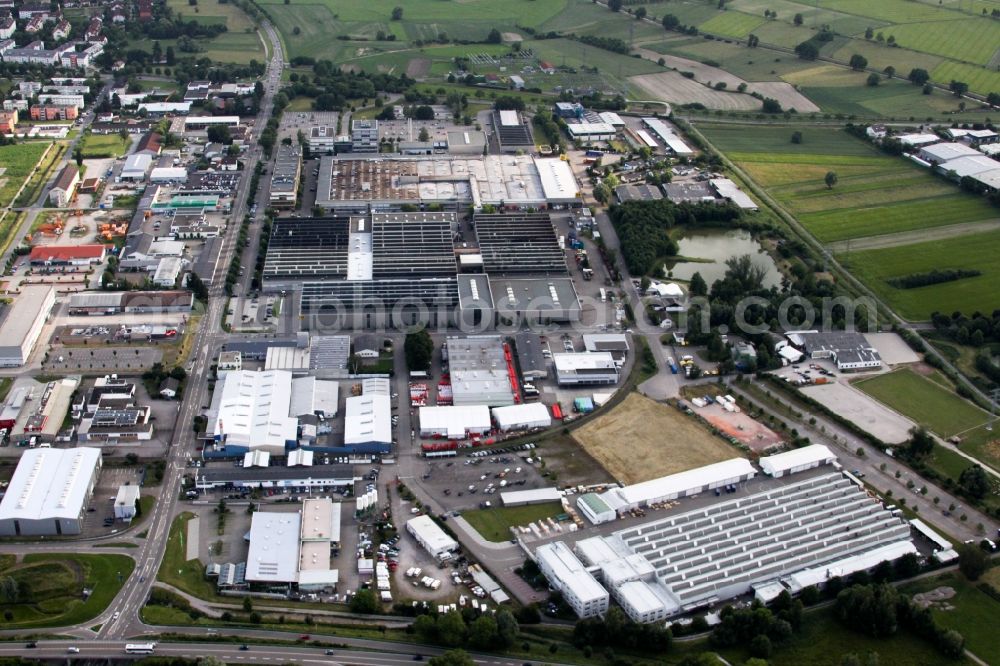 Aerial photograph Bühl - Industrial and commercial area West in Buehl in the state Baden-Wuerttemberg