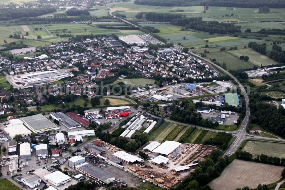 Bühl from above - Industrial and commercial area West in Buehl in the state Baden-Wuerttemberg