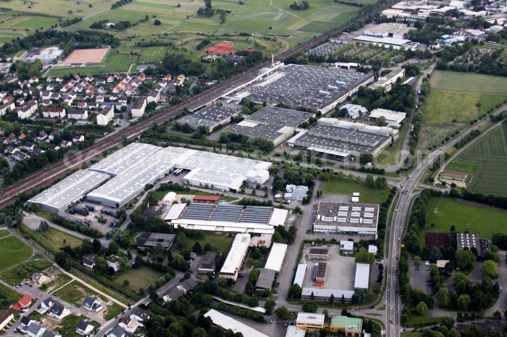 Bühl from the bird's eye view: Industrial and commercial area West in Buehl in the state Baden-Wuerttemberg