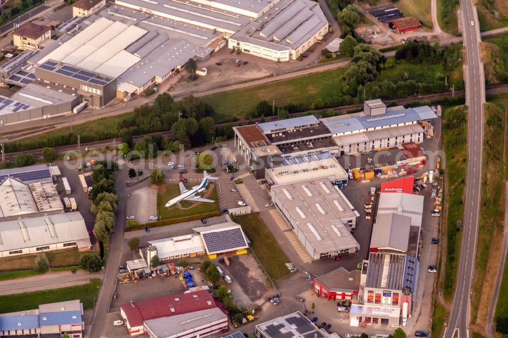 Aerial image Biberach - Industrial and commercial area in Biberach in the state Baden-Wurttemberg, Germany