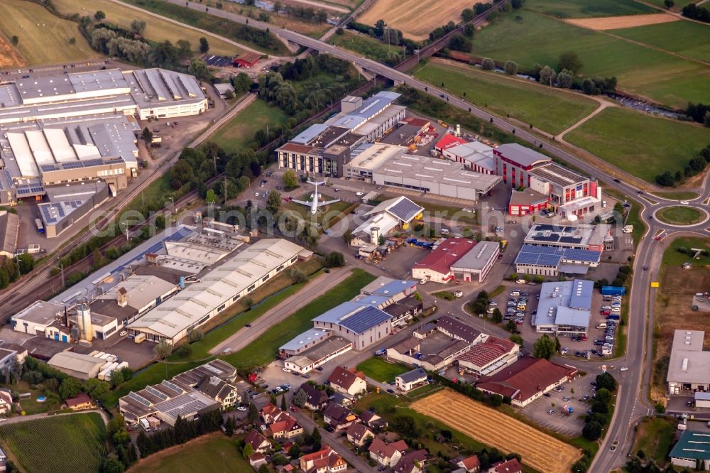 Biberach from above - Industrial and commercial area in Biberach in the state Baden-Wurttemberg, Germany