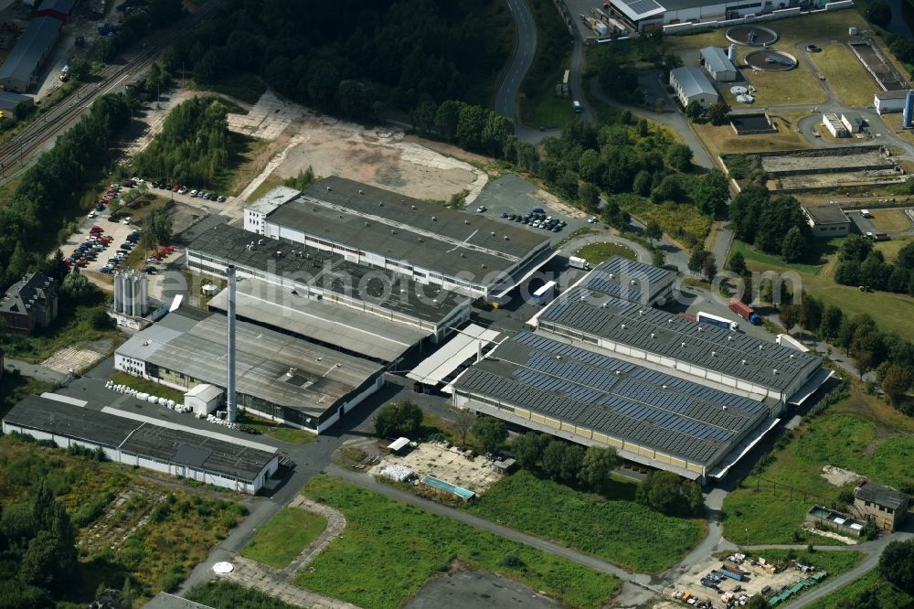 Oelsnitz/Vogtl. from the bird's eye view: Industrial and commercial area on Brueckenstrasse in Oelsnitz/Vogtl. in the state of Saxony