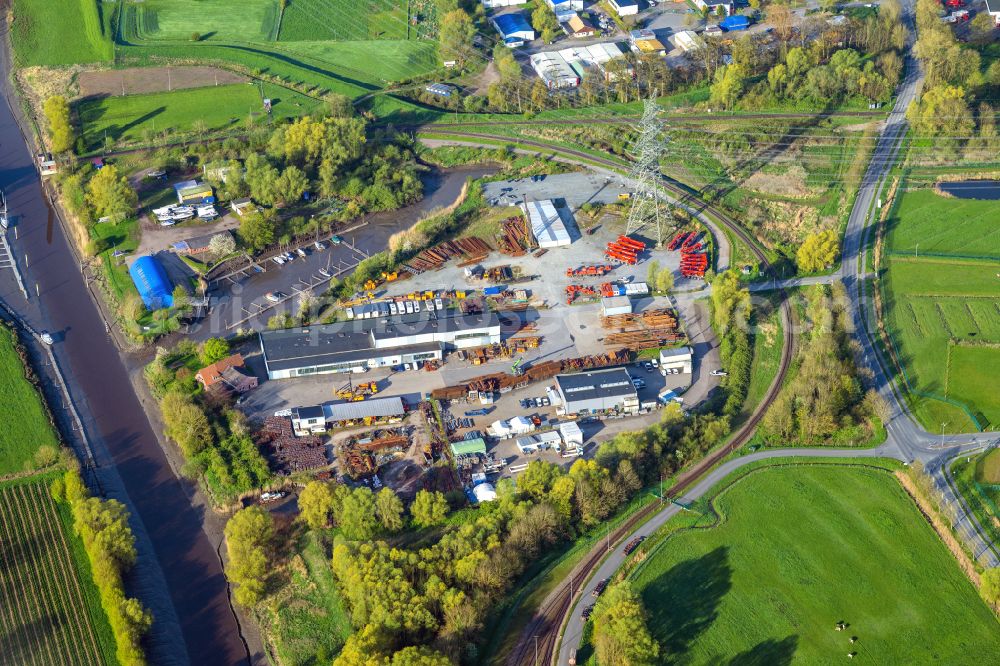 Aerial image Stade - Industrial and commercial area Brunshausen in Stade in the state Lower Saxony, Germany