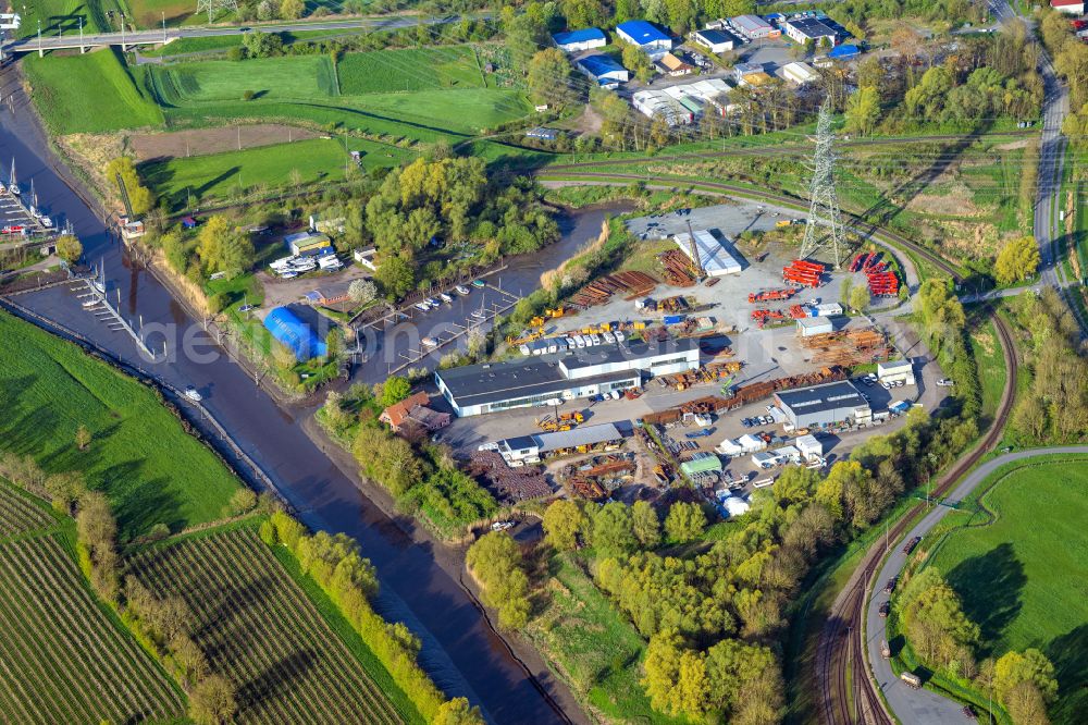 Aerial photograph Stade - Industrial and commercial area Brunshausen in Stade in the state Lower Saxony, Germany