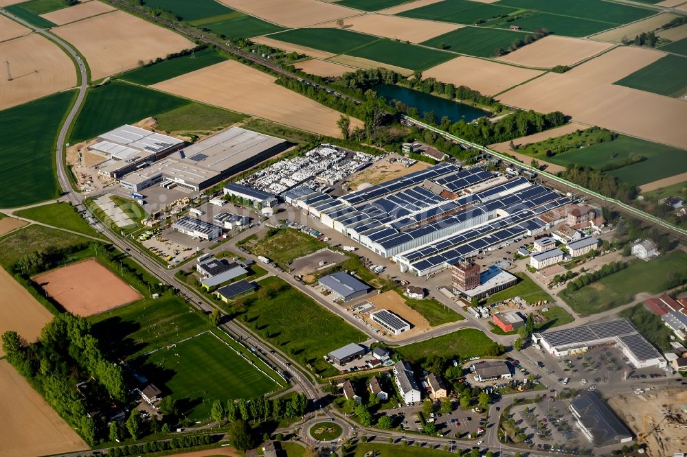 Aerial photograph Herbolzheim - Industrial and commercial area in Herbolzheim in the state Baden-Wuerttemberg