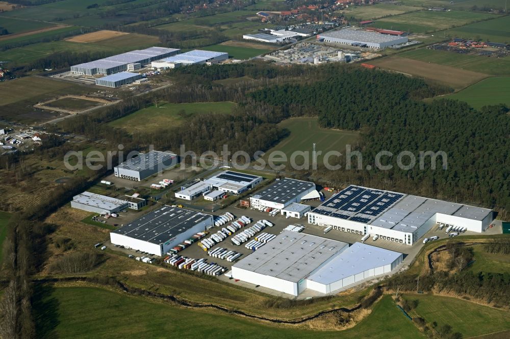 Aerial photograph Gailhof - Industrial and commercial area on Celler Strasse in Gailhof in the state Lower Saxony, Germany