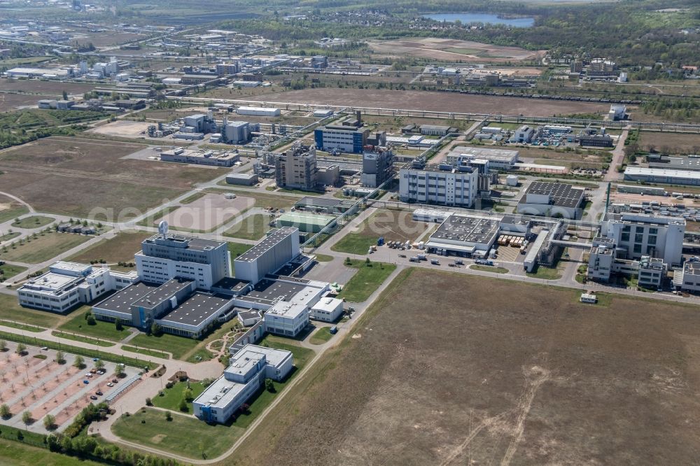 Aerial photograph Bitterfeld-Wolfen - Industrial and commercial area in Bitterfeld-Wolfen in the state Saxony-Anhalt