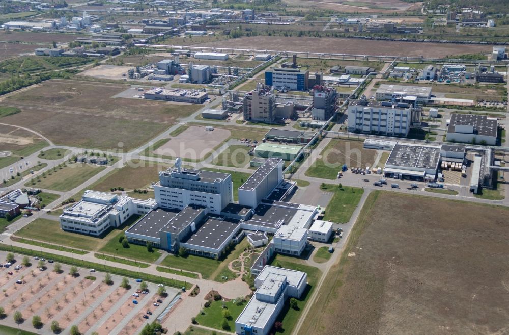 Bitterfeld-Wolfen from above - Industrial and commercial area in Bitterfeld-Wolfen in the state Saxony-Anhalt