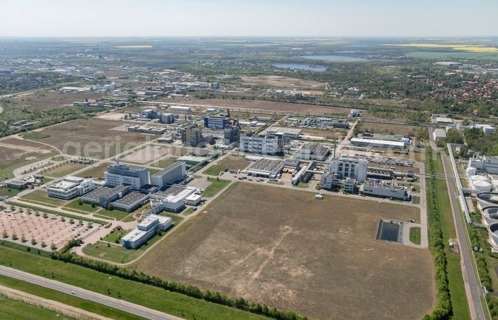 Bitterfeld-Wolfen from above - Industrial and commercial area in Bitterfeld-Wolfen in the state Saxony-Anhalt