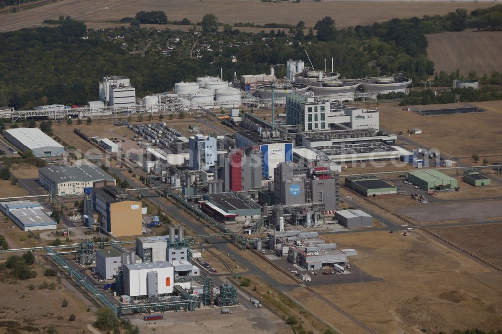 Bitterfeld-Wolfen from above - Industrial and commercial area in Bitterfeld-Wolfen in the state Saxony-Anhalt