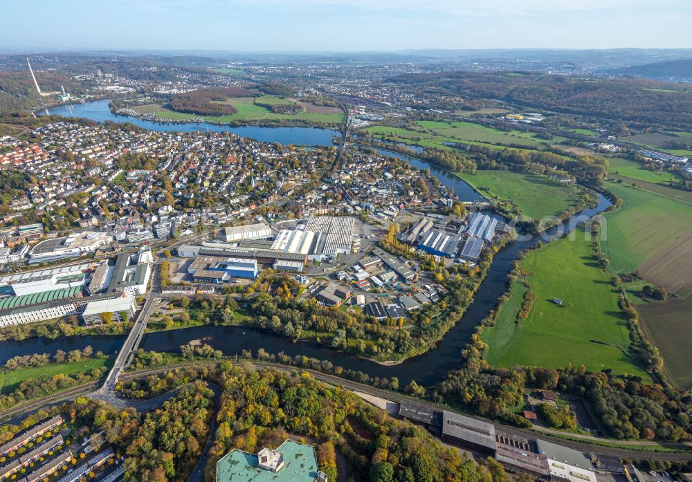 Aerial image Wetter (Ruhr) - industrial and commercial area on Demag Distributionszentrum in Wetter (Ruhr) at Ruhrgebiet in the state North Rhine-Westphalia, Germany