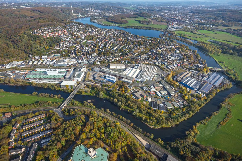 Aerial photograph Wetter (Ruhr) - industrial and commercial area on Demag Distributionszentrum in Wetter (Ruhr) at Ruhrgebiet in the state North Rhine-Westphalia, Germany