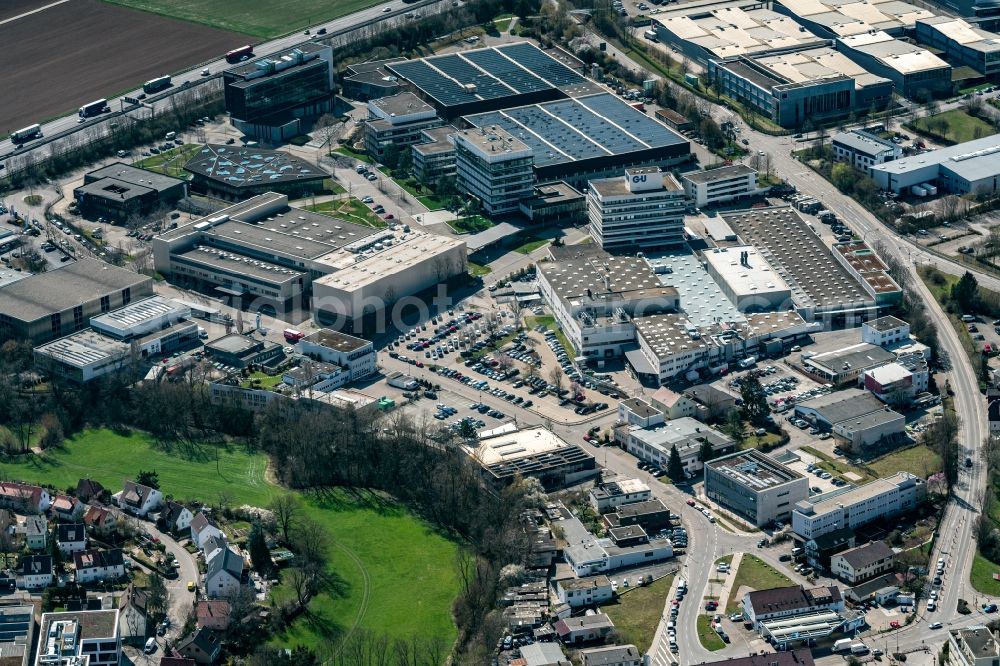 Aerial photograph Ditzingen - Industrial and commercial area in Ditzingen in the state Baden-Wuerttemberg, Germany