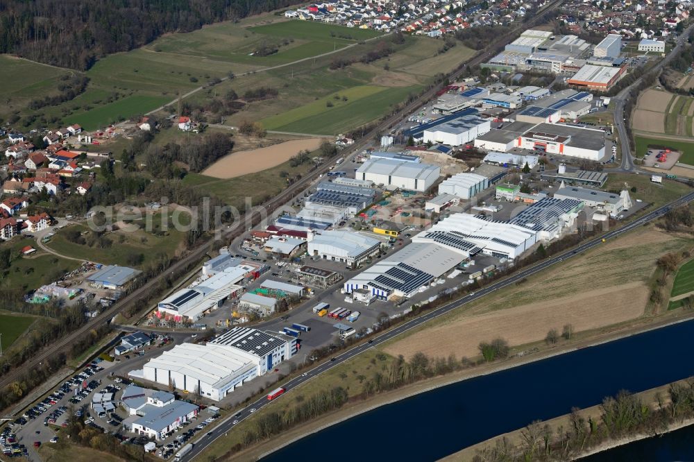 Aerial image Dogern - Industrial and commercial area in Dogern in the state Baden-Wurttemberg, Germany