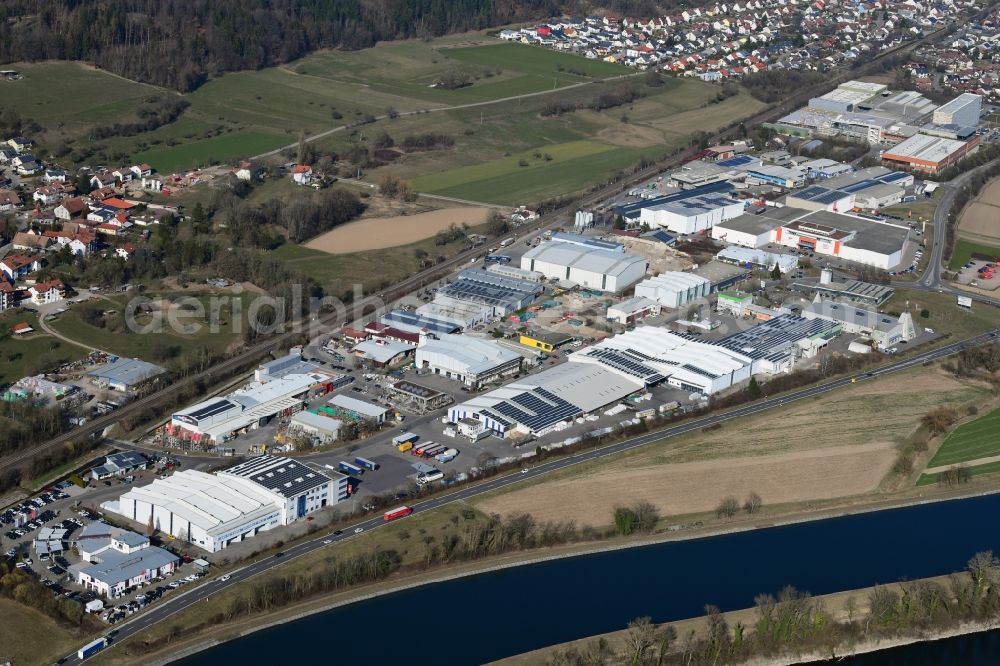 Aerial photograph Dogern - Industrial and commercial area in Dogern in the state Baden-Wurttemberg, Germany