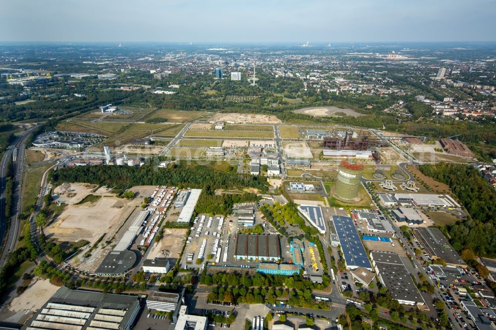 Dortmund from above - Industrial and commercial area phoenix-west technological centre Dortmund in Dortmund in the state North Rhine-Westphalia