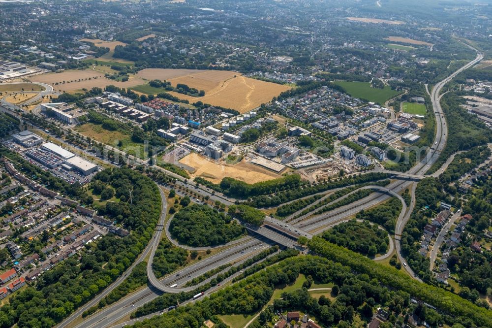 Dortmund from above - Industrial and commercial area along the Stockholmer Allee in Dortmund in the state North Rhine-Westphalia, Germany