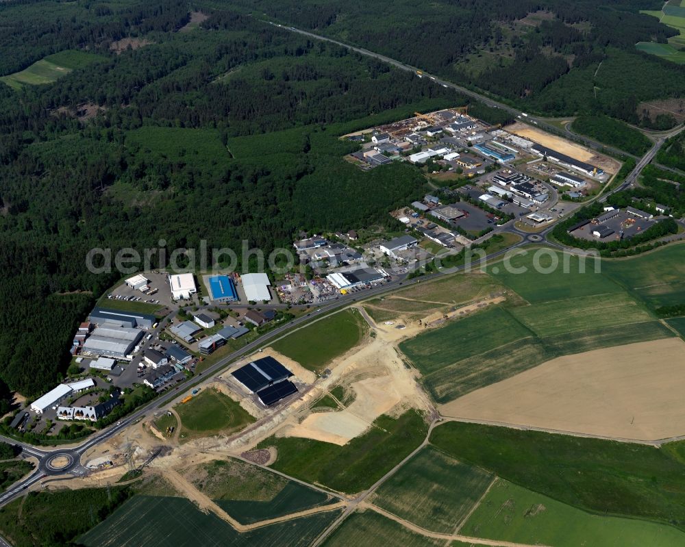 Aerial image Dörth - Industrial and commercial area in Doerth in the state Rhineland-Palatinate