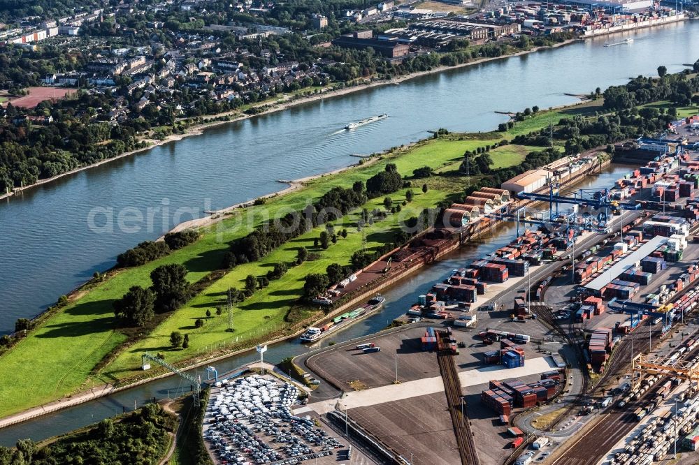 Aerial image Duisburg - Industrial and commercial area at the Europaallee in Duisburg in the state North Rhine-Westphalia