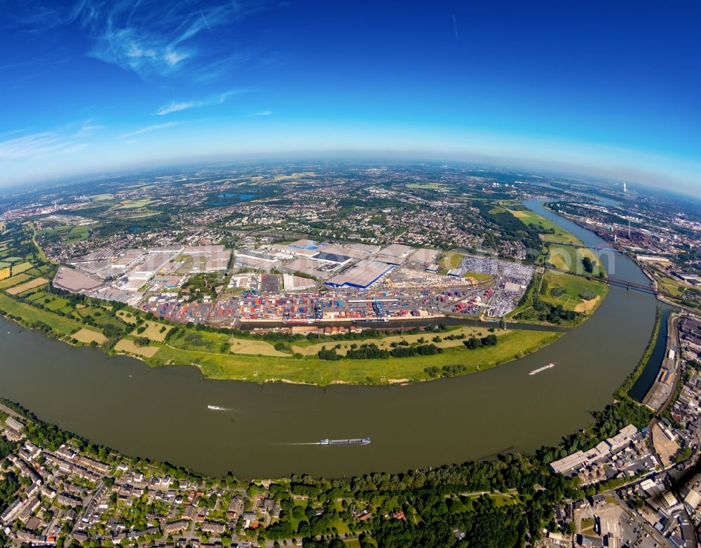 Duisburg from above - Industrial and commercial area along the Bliersheimer Strasse - Bismarckstrasse in Duisburg in the state North Rhine-Westphalia, Germany