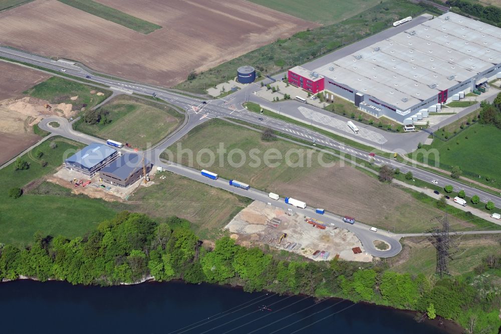 Aerial image Rheinfelden (Baden) - Industrial and commercial area Einhaege in Rheinfelden (Baden) in the state Baden-Wurttemberg, Germany