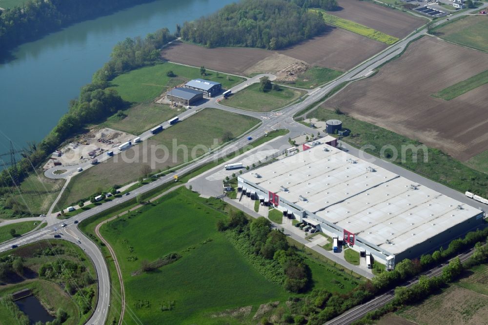 Aerial photograph Rheinfelden (Baden) - Industrial and commercial area Einhaege in Rheinfelden (Baden) in the state Baden-Wurttemberg, Germany