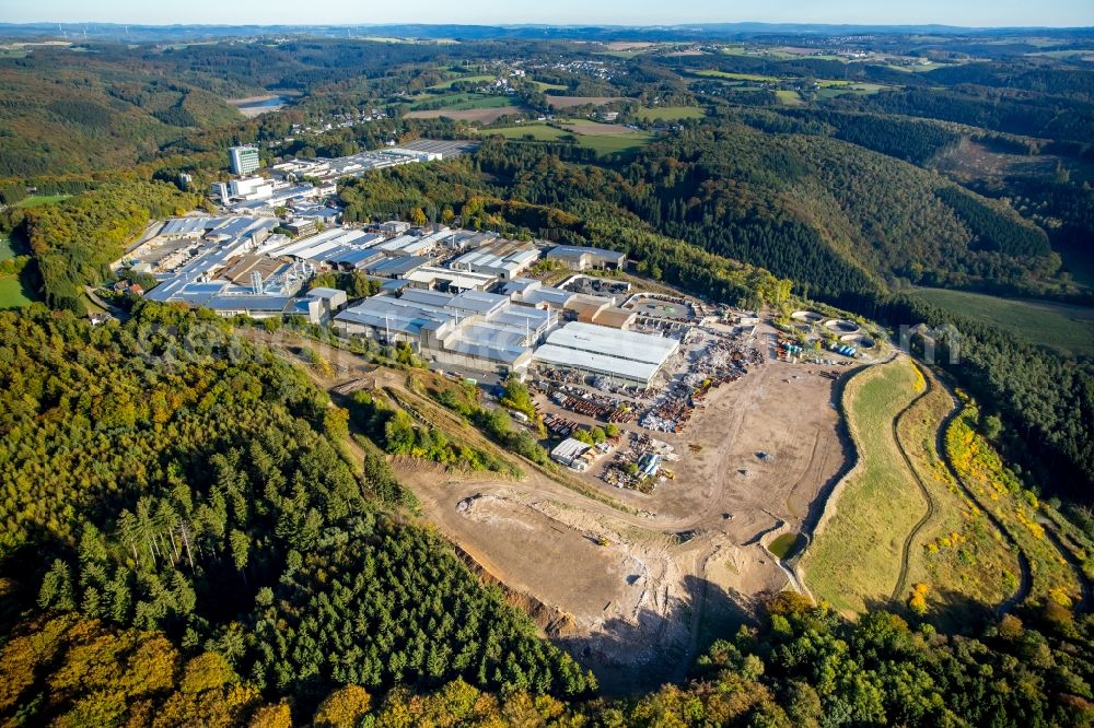 Ennepetal from above - Industrial and commercial area with the company seats of the synthetic material factory Voerde Hueck & Schade GmbH & Co. KG and Dorma germany GmbH in Ennepetal in the state North Rhine-Westphalia