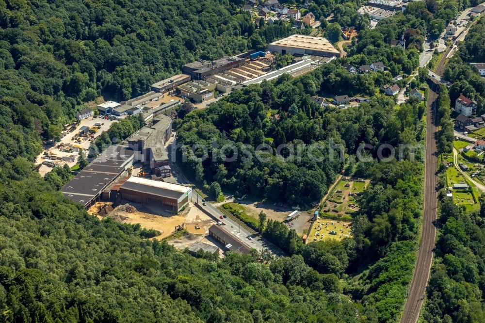 Ennepetal from above - Industrial and commercial area along the Koelner Strasse in Ennepetal in the state North Rhine-Westphalia, Germany