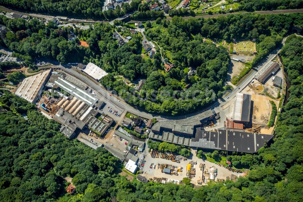 Ennepetal from the bird's eye view: Industrial and commercial area along the Koelner Strasse in Ennepetal in the state North Rhine-Westphalia, Germany