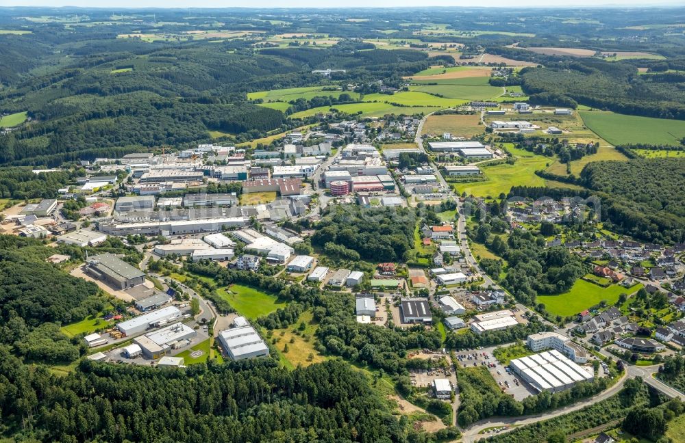 Ennepetal from above - Industrial and commercial area Oelkinghausen in Ennepetal in the state North Rhine-Westphalia, Germany