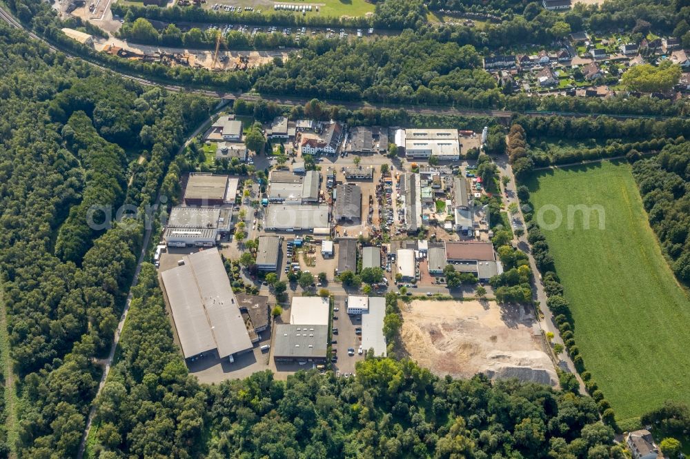 Essen from the bird's eye view: Industrial and commercial area at the Bonifaciusring in Essen in the state North Rhine-Westphalia, Germany