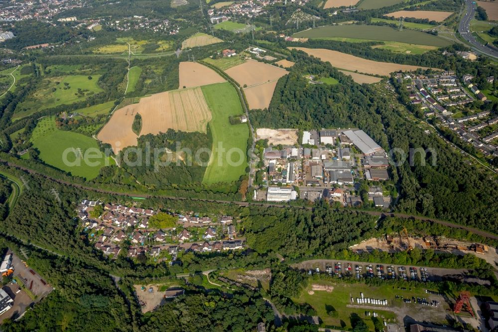 Essen from the bird's eye view: Industrial and commercial area at the Bonifaciusring in Essen in the state North Rhine-Westphalia, Germany