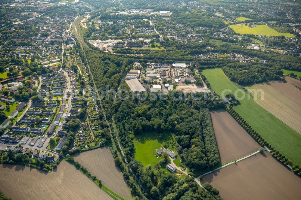 Essen from the bird's eye view: Industrial and commercial area at the Bonifaciusring in Essen in the state North Rhine-Westphalia, Germany