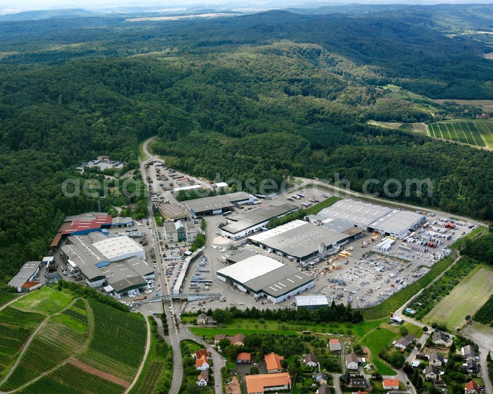 Aerial image Frauenzimmern - Industrial and commercial area in Frauenzimmern in the state Baden-Wuerttemberg, Germany