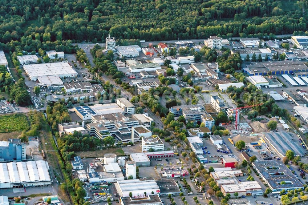 Freiburg im Breisgau from above - Industrial and commercial area Freiburg Nord in Freiburg im Breisgau in the state Baden-Wurttemberg, Germany