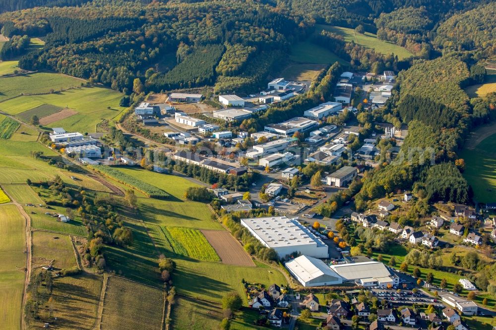 Aerial image Freudenberg - Industrial and commercial area Hommeswiese in Freudenberg in the state North Rhine-Westphalia