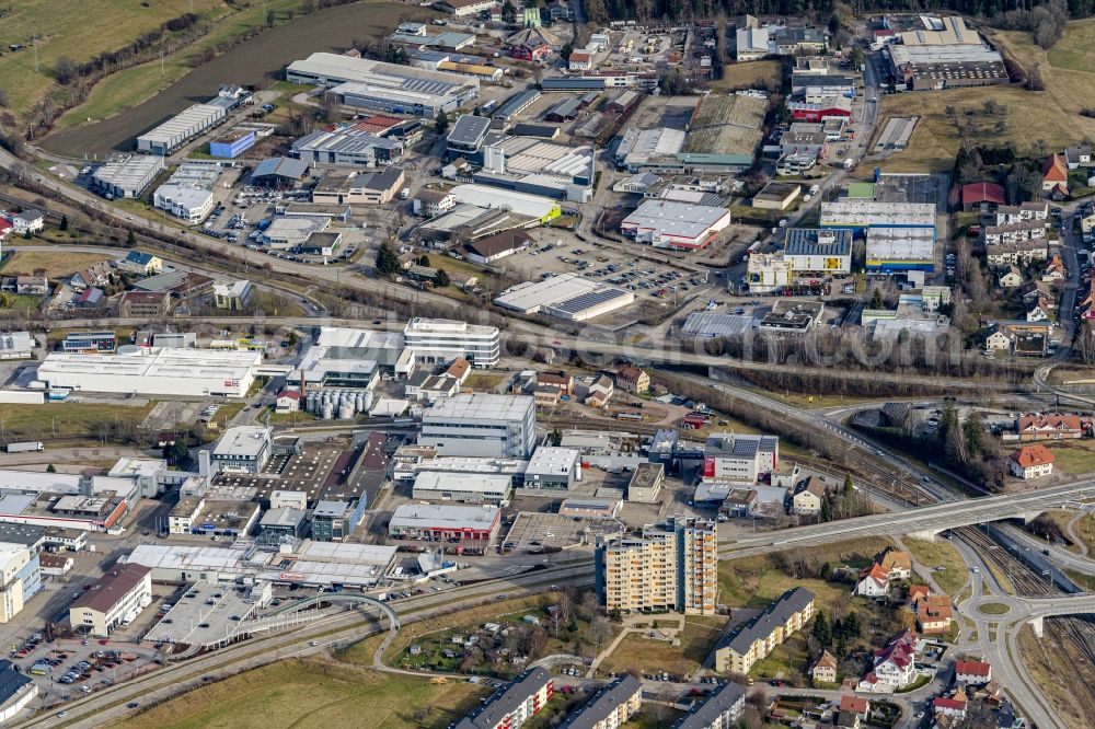 Aerial photograph Freudenstadt - Industrial and commercial area in Freudenstadt in the state Baden-Wurttemberg, Germany