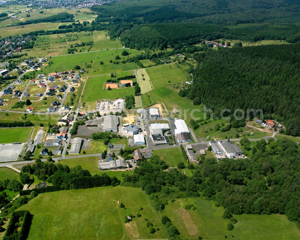 Aerial image Frohnhausen - Industrial and commercial area in Frohnhausen in the state Hesse, Germany