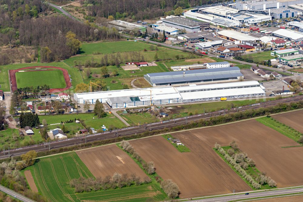 Appenweier from the bird's eye view: Industrial and commercial area and Gebaeude of Werner Logistik GmbH in Appenweier in the state Baden-Wuerttemberg, Germany