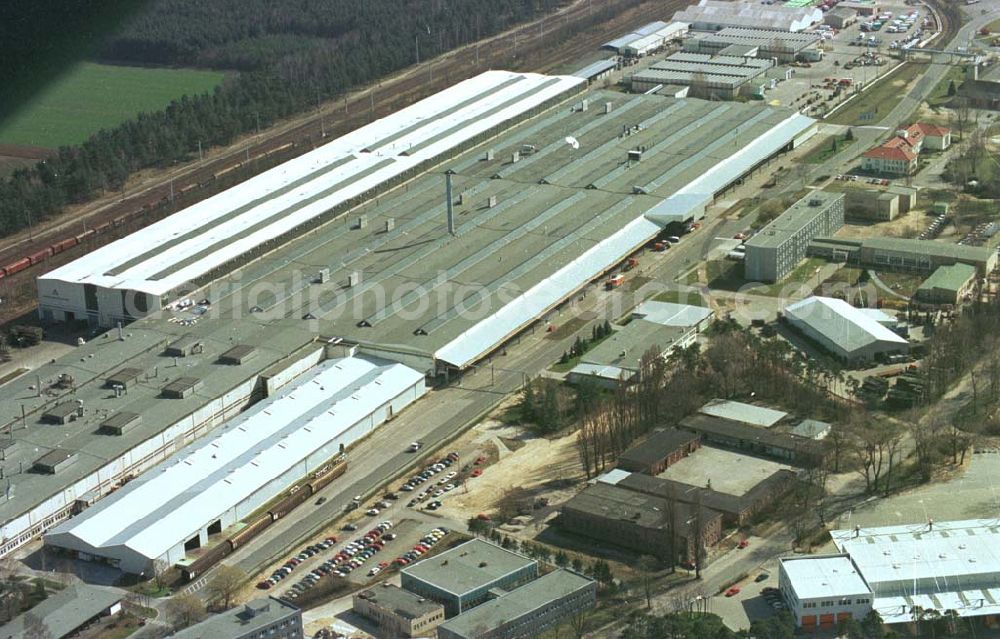 Aerial image Ludwigsfelde / Brandenburg - Industrie- und Gewerbegebiet auf dem Gelände des ehem. IFA-Automobilwerkes in Ludwigsfelde in Brandenburg.