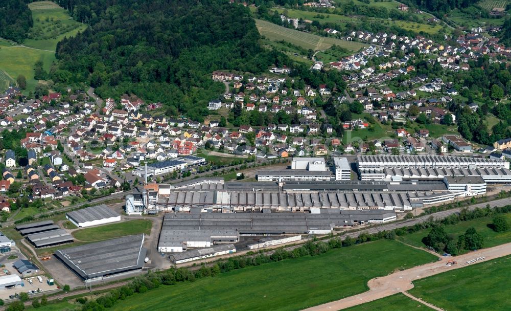 Gengenbach from above - Industrial and commercial area ehem. Hukla in Gengenbach in the state Baden-Wuerttemberg, Germany