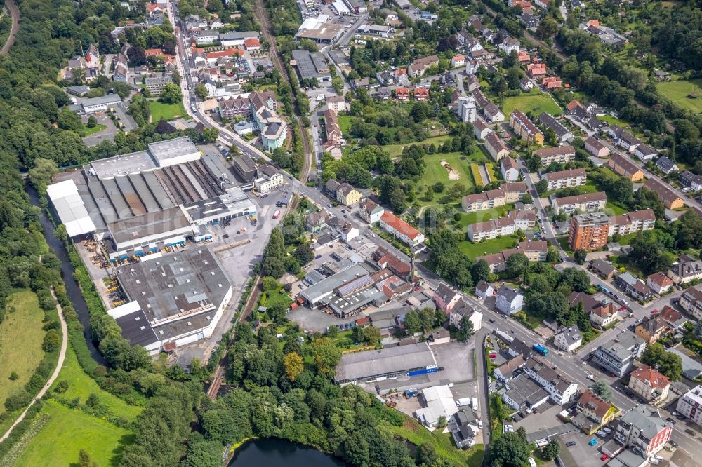 Aerial image Gevelsberg - Industrial and commercial area along the Hagener Strasse in Gevelsberg in the state North Rhine-Westphalia, Germany