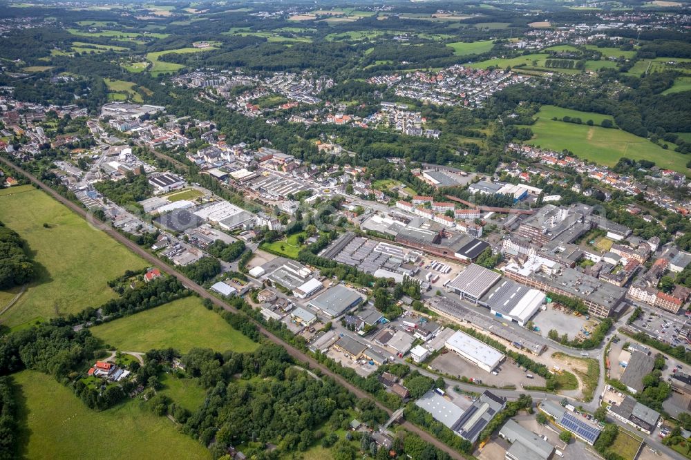 Aerial image Gevelsberg - Industrial and commercial area along the Hagener Strasse in Gevelsberg in the state North Rhine-Westphalia, Germany