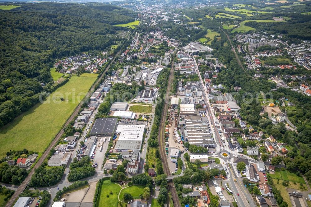 Gevelsberg from above - Industrial and commercial area along the Hagener Strasse in Gevelsberg in the state North Rhine-Westphalia, Germany