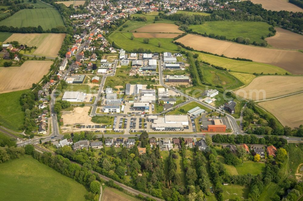 Hamm from the bird's eye view: Industrial and commercial area Gewerbequartier Hohefeld former British Army Argonner Baracks in the district Hamm-Osten in Hamm in the state North Rhine-Westphalia, Germany