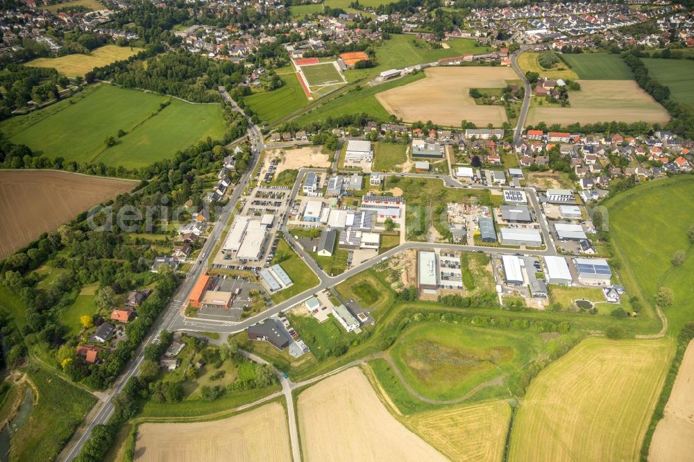 Aerial photograph Hamm - Industrial and commercial area Gewerbequartier Hohefeld former British Army Argonner Baracks in the district Hamm-Osten in Hamm in the state North Rhine-Westphalia, Germany