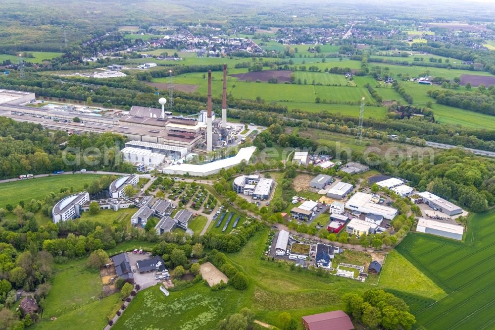 Gladbeck from above - Industrial and commercial area Am Wiesenbusch in Gladbeck at Ruhrgebiet in the state North Rhine-Westphalia, Germany