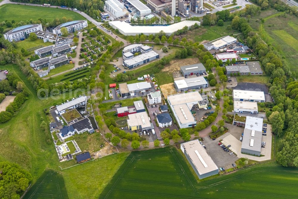 Aerial image Gladbeck - Industrial and commercial area Am Wiesenbusch in Gladbeck at Ruhrgebiet in the state North Rhine-Westphalia, Germany