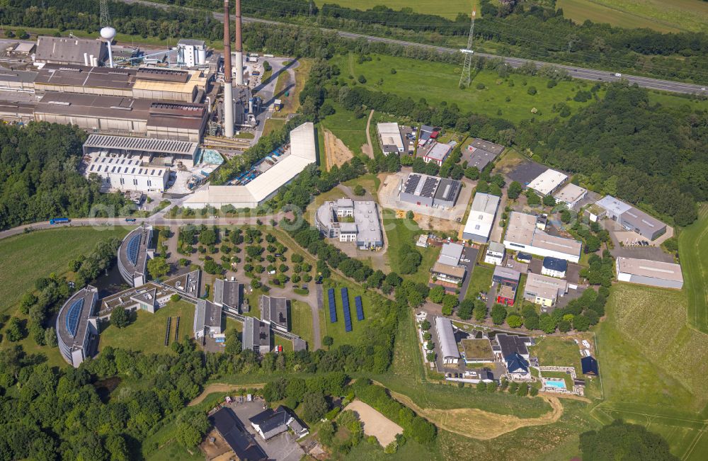 Aerial image Gladbeck - Industrial and commercial area Am Wiesenbusch in Gladbeck at Ruhrgebiet in the state North Rhine-Westphalia, Germany